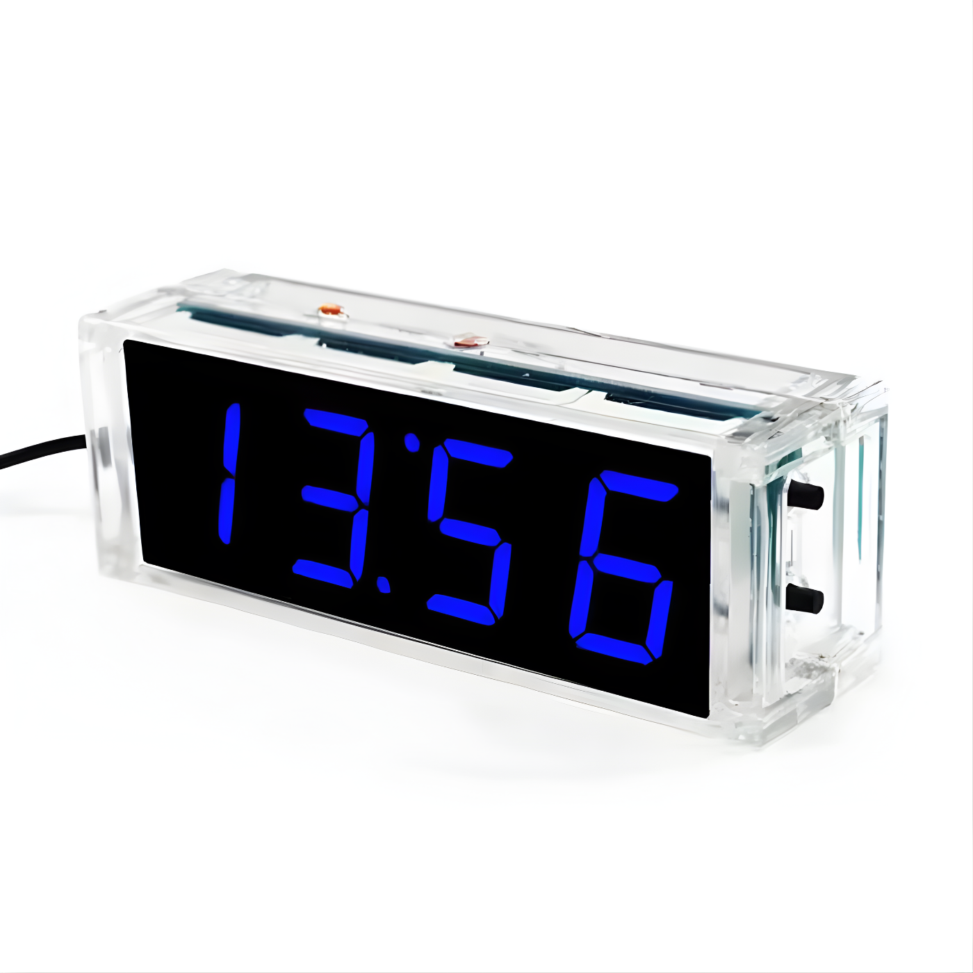 1-Inch LED Digital Display DIY Clock Kit (Blue) – Light-Control MCU Project Set with Casing - Image 2