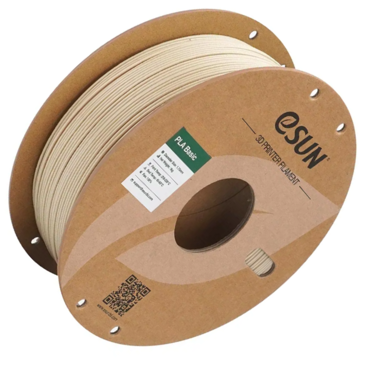 eSun 1.75mm PLA-Basic 3D Printing Filament 1kg Paper Roll Bone White - Image 3