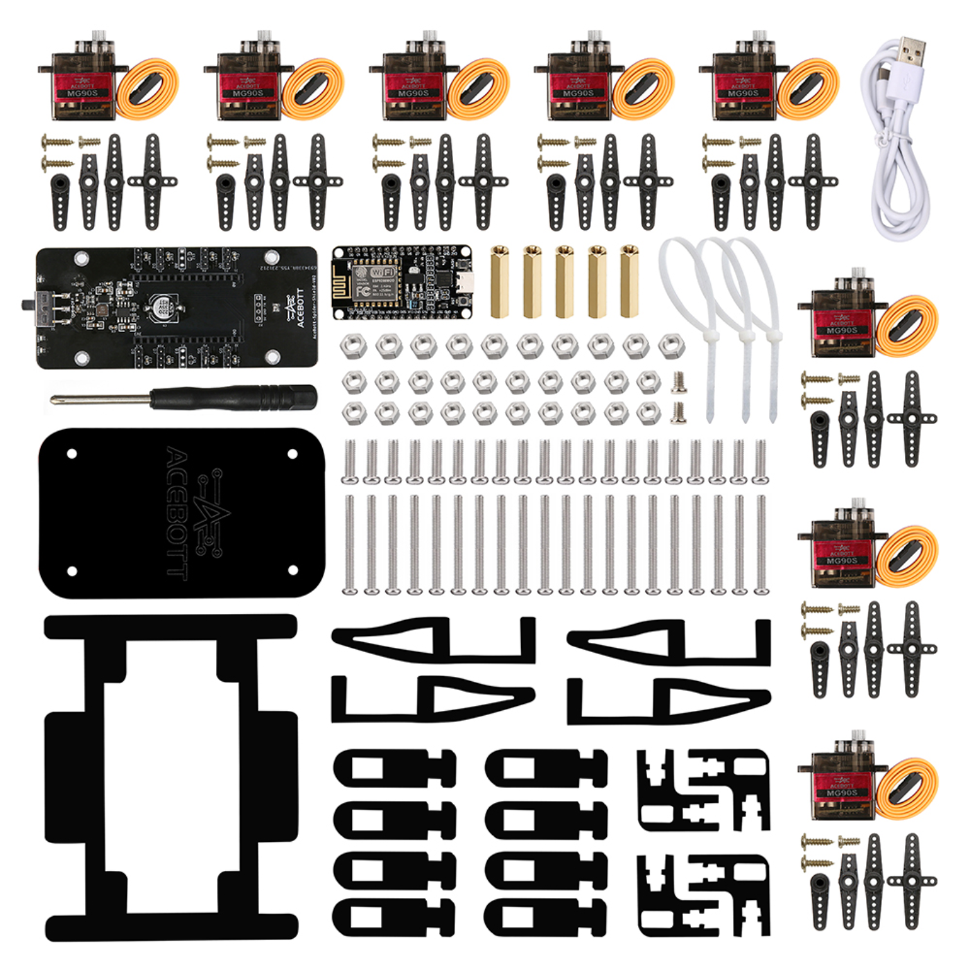 ACEBOTT QD020 ESP8266 Quadruped Bionic Spider Robot kit with Arduino IDE/ACECode(Scratch)