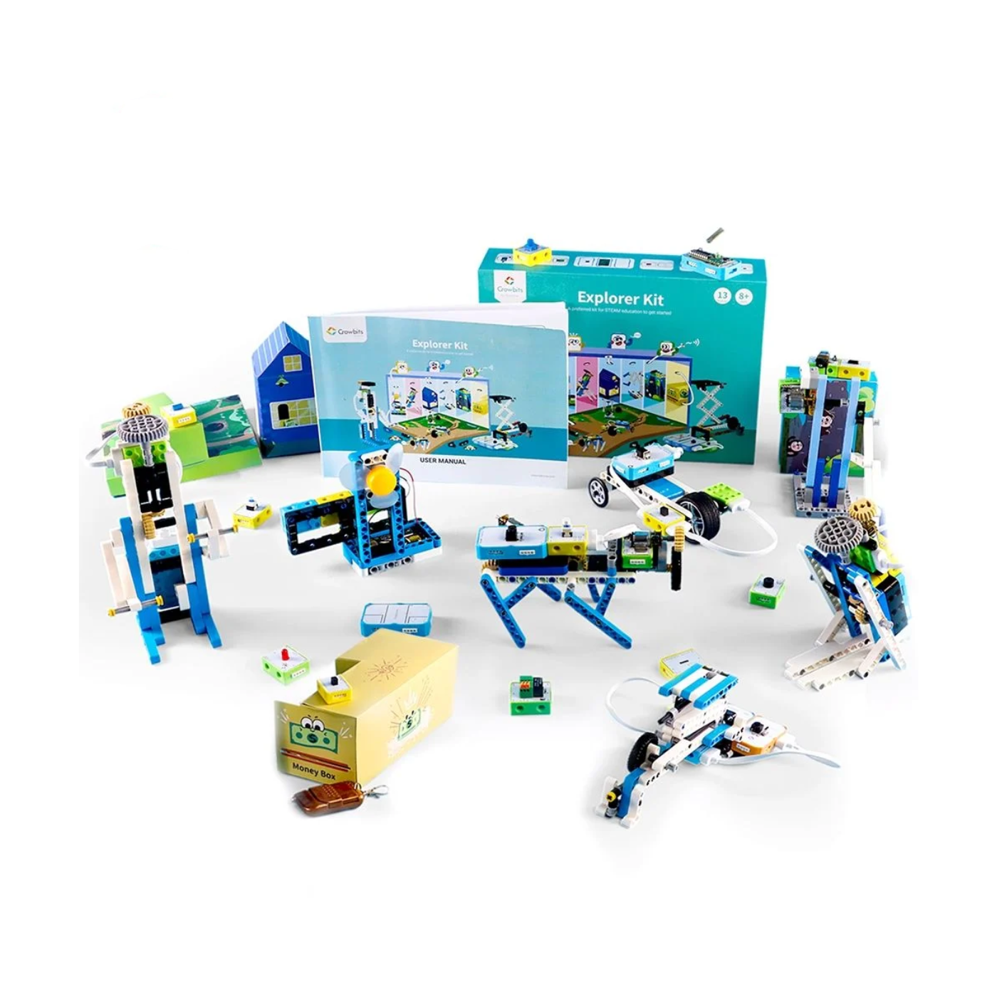ELECROW Crowbits Explorer Kit with No-Coding Control, LEGO Compatibility, and STEM Learning
