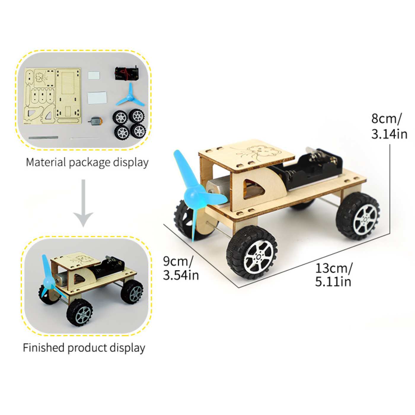 Pludo STEM Kit Breeze Car – Air Pressure Science Kit for Kids 3–8 | Grade Preschool–2 Motion & Force Model