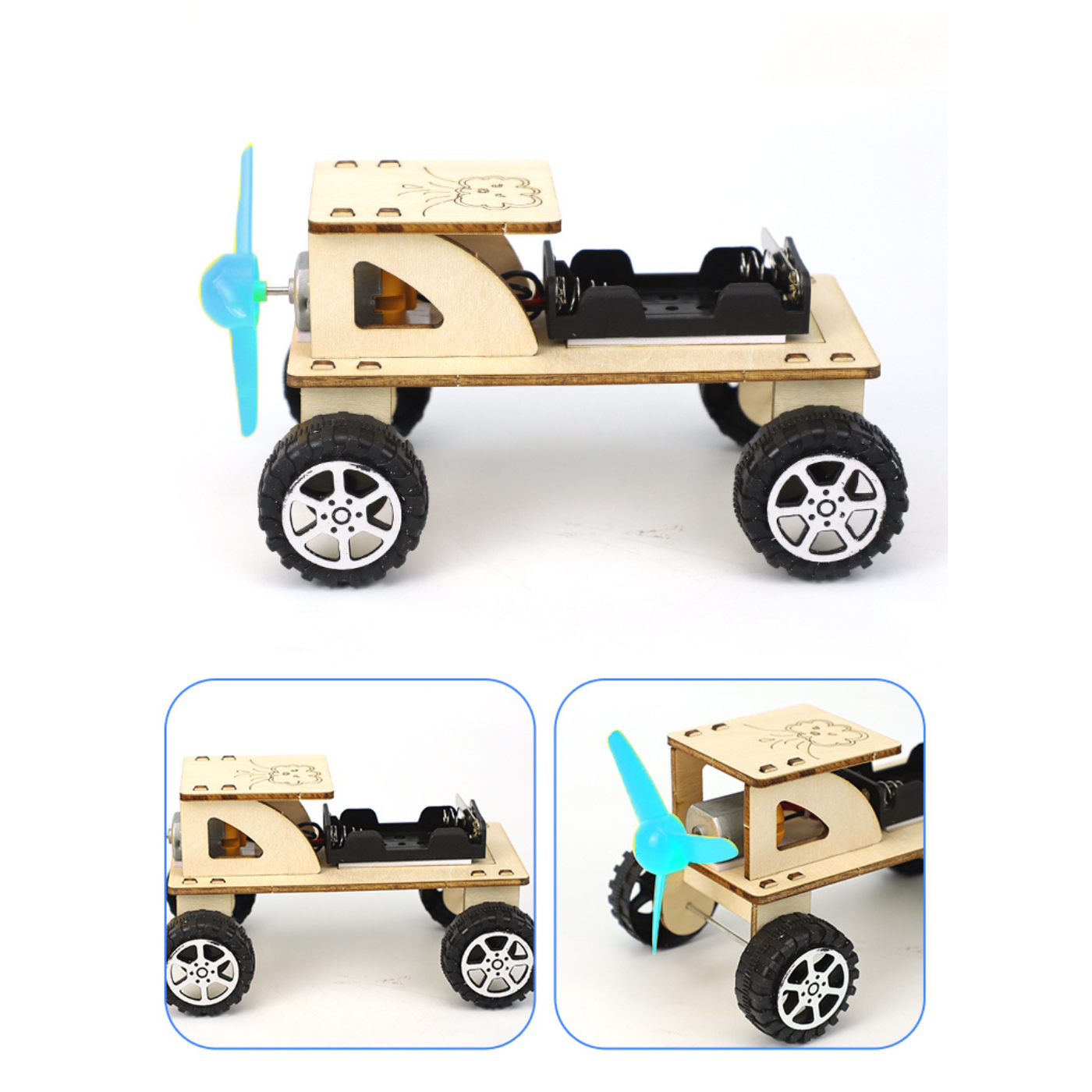 Pludo STEM Kit Breeze Car – Air Pressure Science Kit for Kids 3–8 | Grade Preschool–2 Motion & Force Model