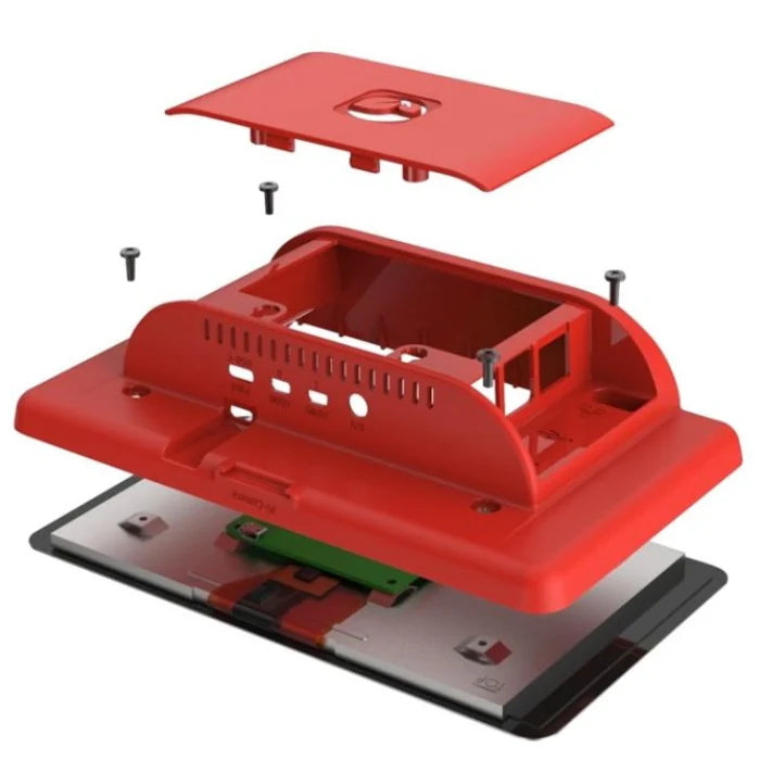 Raspberry Pi 4 Original ABS Case for 7 Inch Display - Red Colour - Image 4