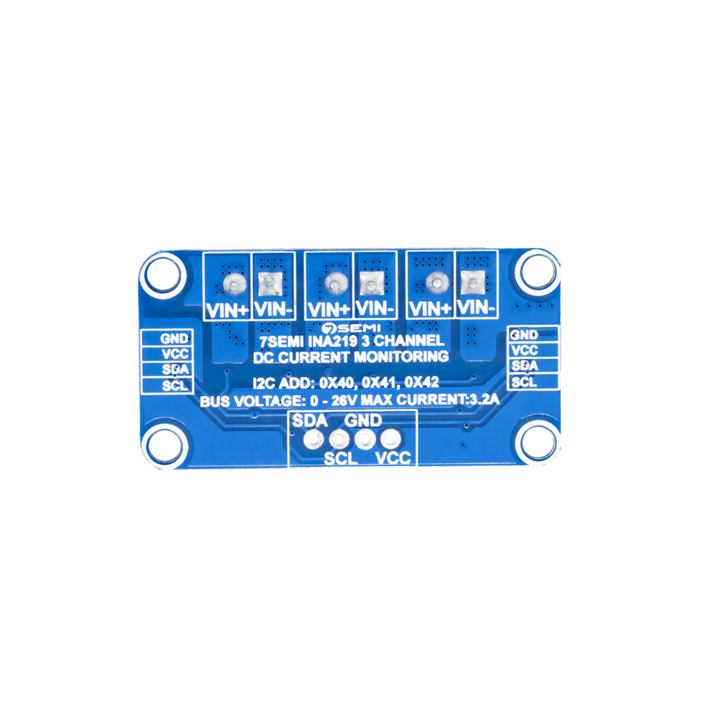 7Semi INA219 Triple-Channel DC Current Monitoring Sensor Breakout
