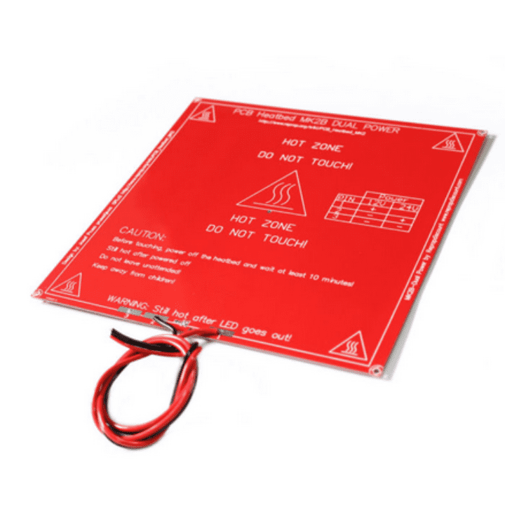 RepRap MK2B 3D printers Dual Power PCB HeatBed With 14AWG Cable (Red) - Image 2