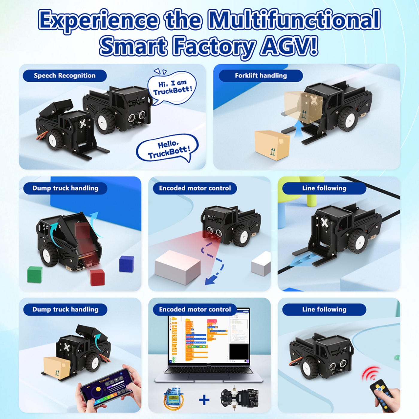 ACEBOTT QE032 TruckBott Smart Car Kit with ESP32 Controller Supports Arduino, ACECode & Python | STEM Classroom & Home Education – Year 5 Level 2 - Image 5