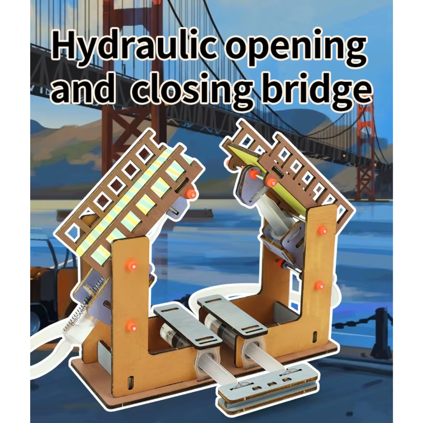 Pludo Pneumatic Movable Bridge STEM Kit – Hydraulic Movement Learning Toy for Ages 11–14 | Grade 6–8 Hands-on Science Project - Image 4