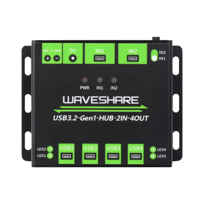 Waveshare Industrial Grade USB HUB Extending 4x USB 3.2 Ports with Switchable Dual Hosts - Image 5
