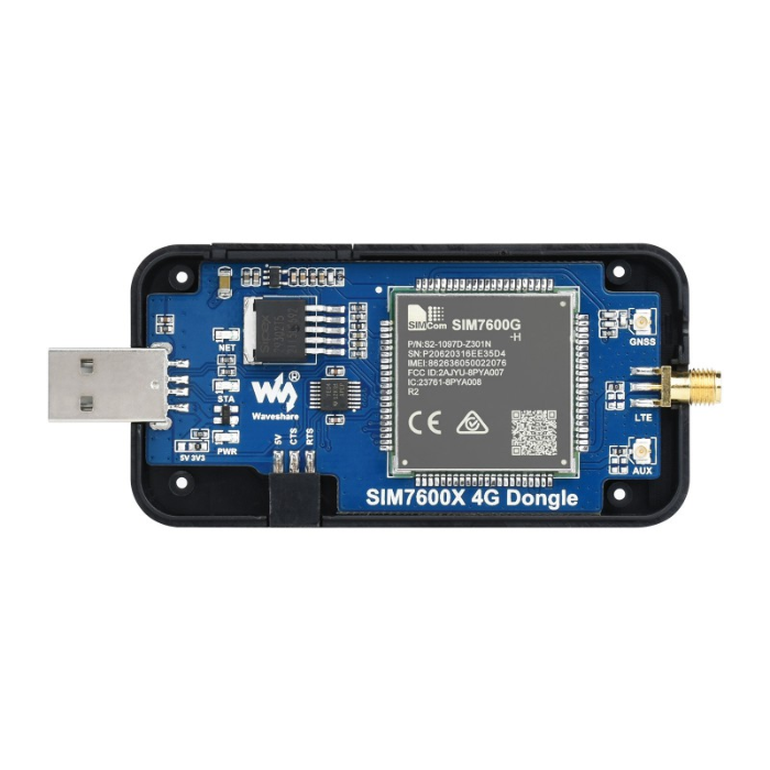 Waveshare SIM7600G-H 4G DONGLE with GNSS Global Band Support