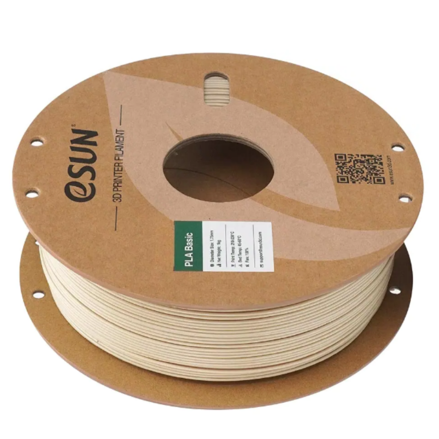 eSun 1.75mm PLA-Basic 3D Printing Filament 1kg Paper Roll Bone White - Image 2
