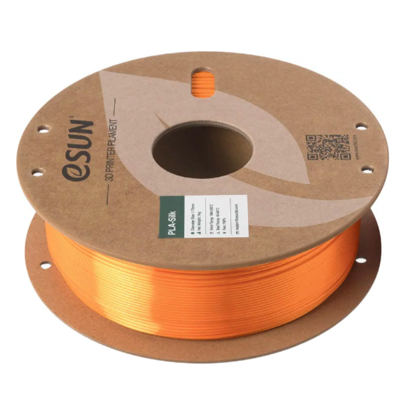 eSun 1.75mm PLA-Silk Filament 1kg Paper Roll Orange - Image 2