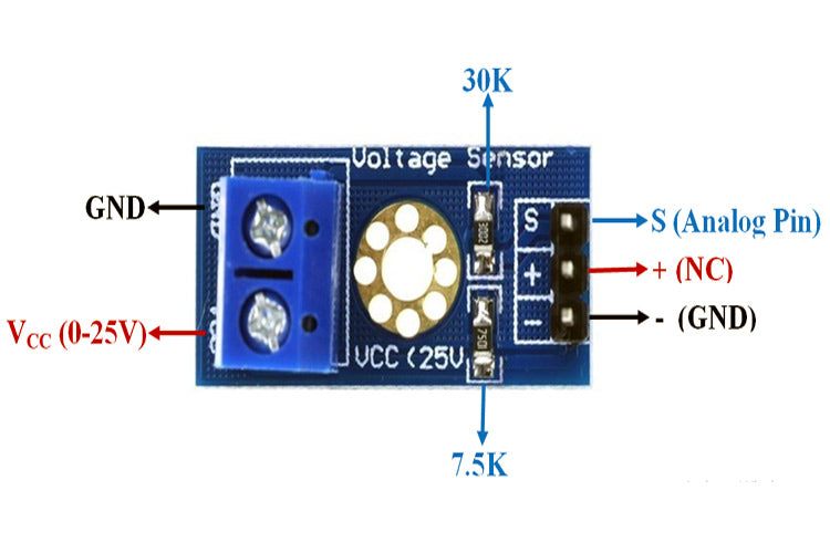 Voltage Sensor Module 25V - Image 3