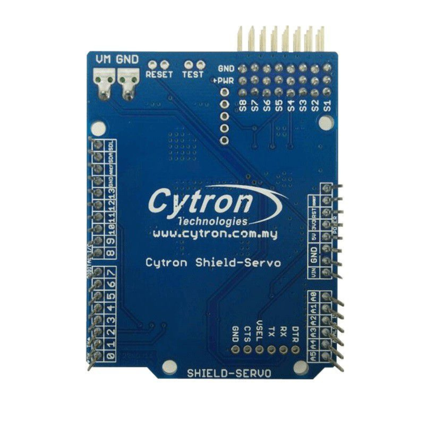 Cytron 8-Channel RC Servo Controller Shield – 5V 5A Regulated Power for Arduino