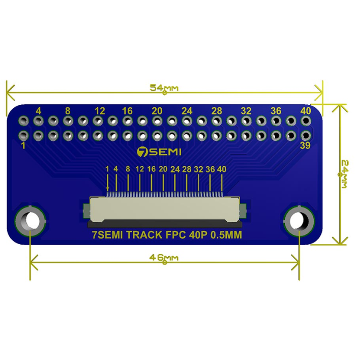 0.5mm FFC FPC Connector Breakout Board (40 Pin) -7Semi - Image 2