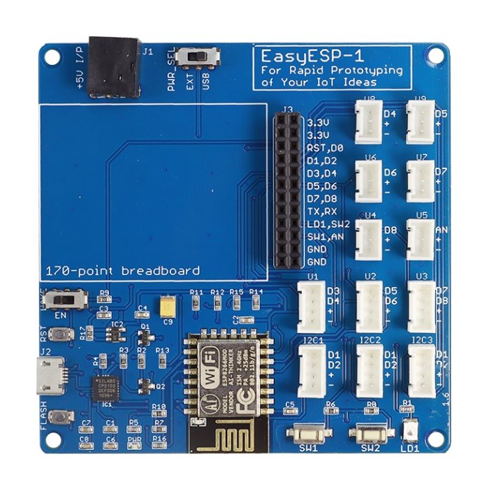 ELECROW EasyESP-1: Rapid Prototyping WiFi ESP8266 Experimenter Board - Easy Programming, GPIO Access, Breadboard - Image 7