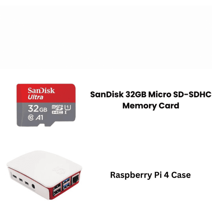 Raspberry Pi4 Model B 4GB Complete Kit with Pi4 4GB, Case, Power Adapter, Heatsink, 32GB SD Card, HDMI and Ethernet Cable