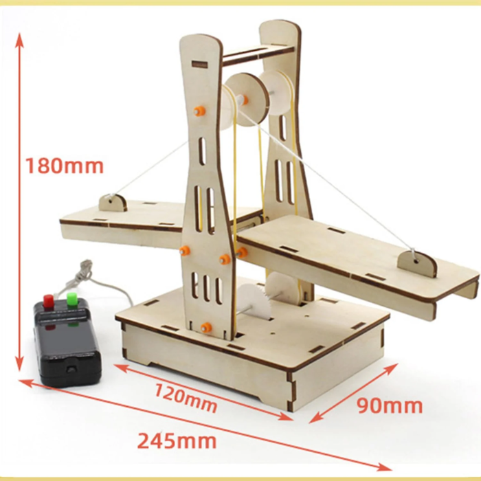 DIY Wooden Lift Bridge Miniature STEM Kit Toys for Kids - Image 3