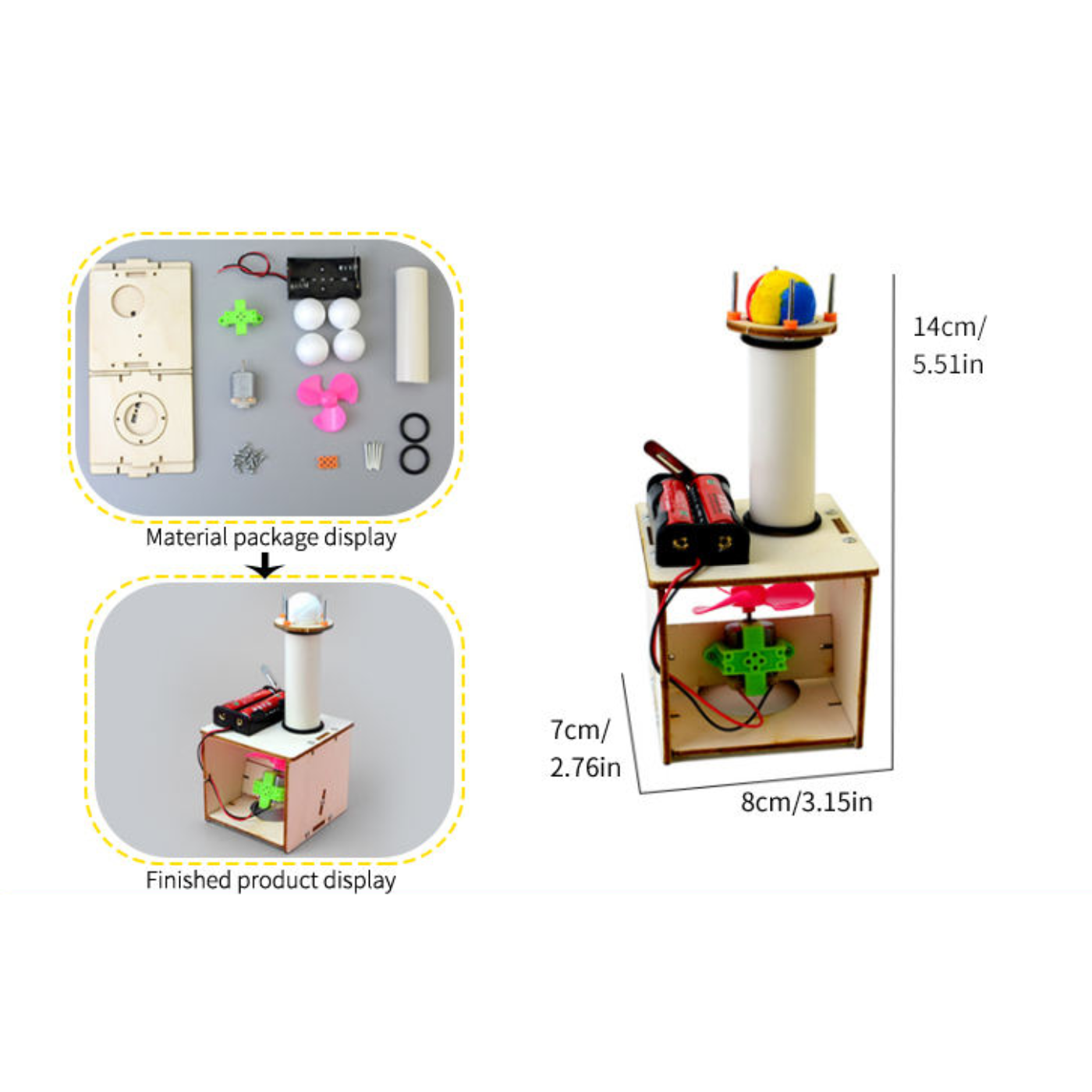 Pludo STEM Kit AirGlide – DIY Science Kit for Kids 11–14 | Grade 6–8 Bernoulli’s Principle Air Levitation Experiment