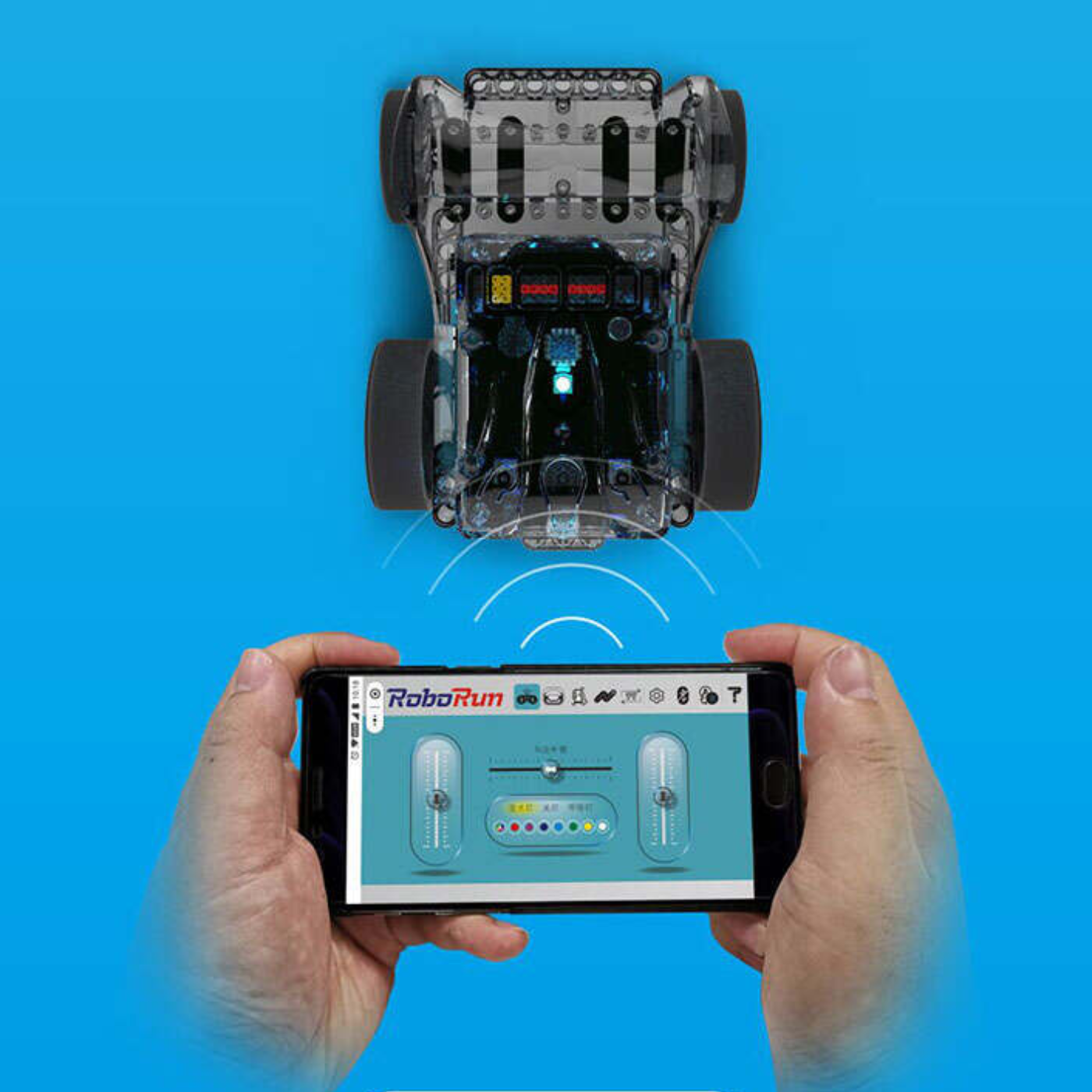 RoboRun JMC-NY-1799 Programmable 4 Wheeled RC Robot Car Kit for Children - Image 4