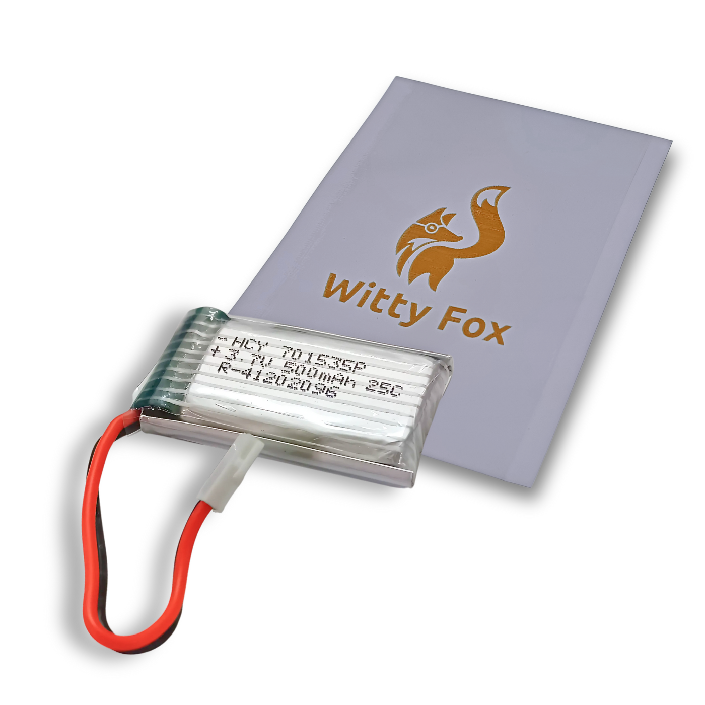 Witty Fox 500mAh Rechargeable 3.7v LiPo Battery with Connector - Image 2
