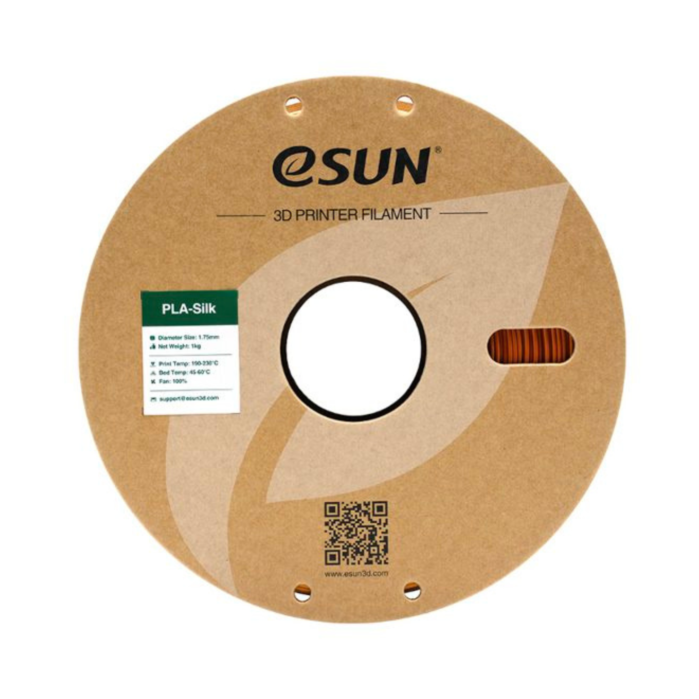eSun PLA-Silk 1.75mm Filament 1kg Paper Roll Copper Color - Image 3