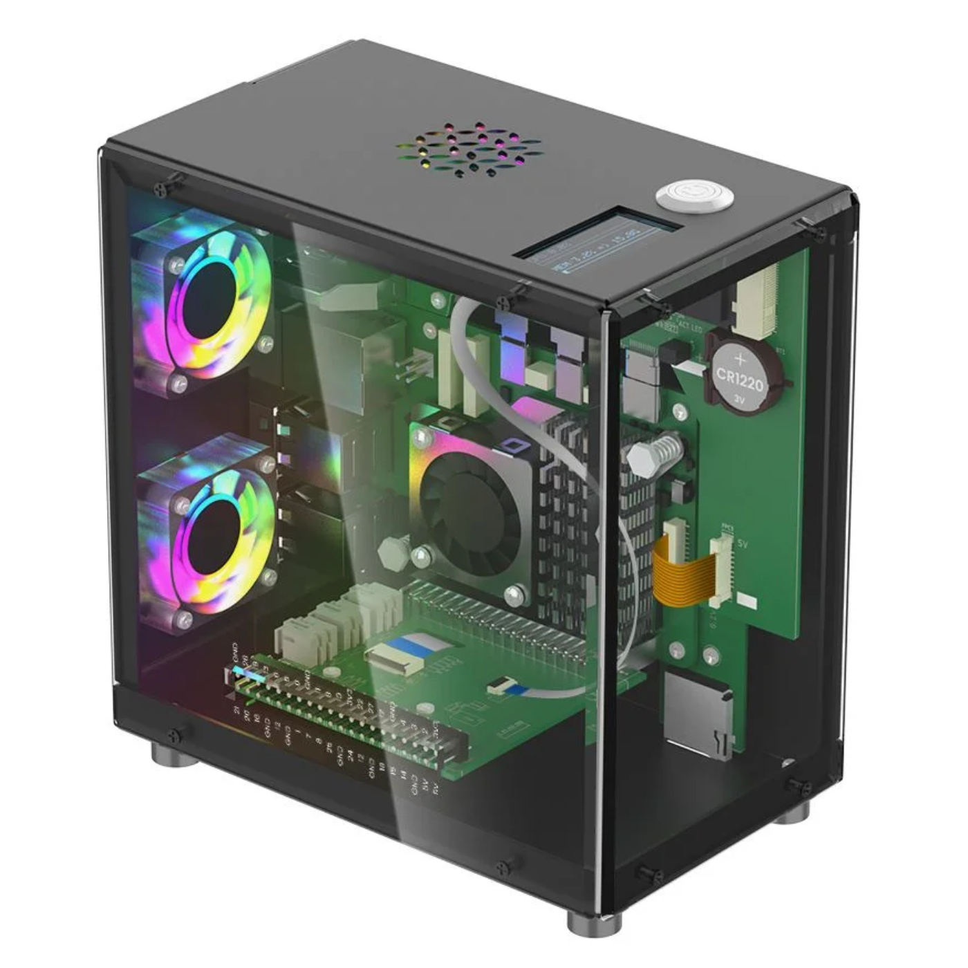 Elecrow Pitower Gen 1 Raspberry Pi 5 Mini PC Case With 3 Fans and 1.3” OLED Screen - Image 4