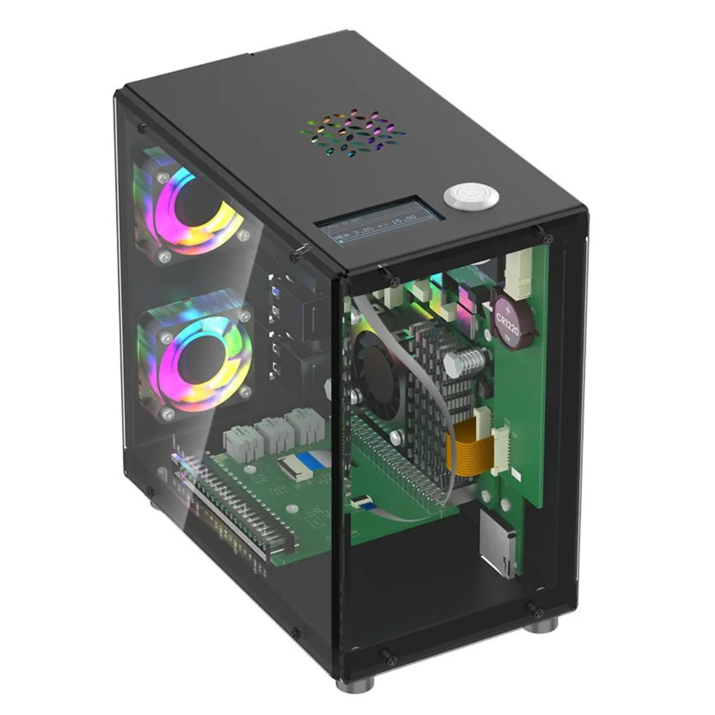 Elecrow Pitower Gen 1 Raspberry Pi 5 Mini PC Case With 3 Fans and 1.3” OLED Screen - Image 2