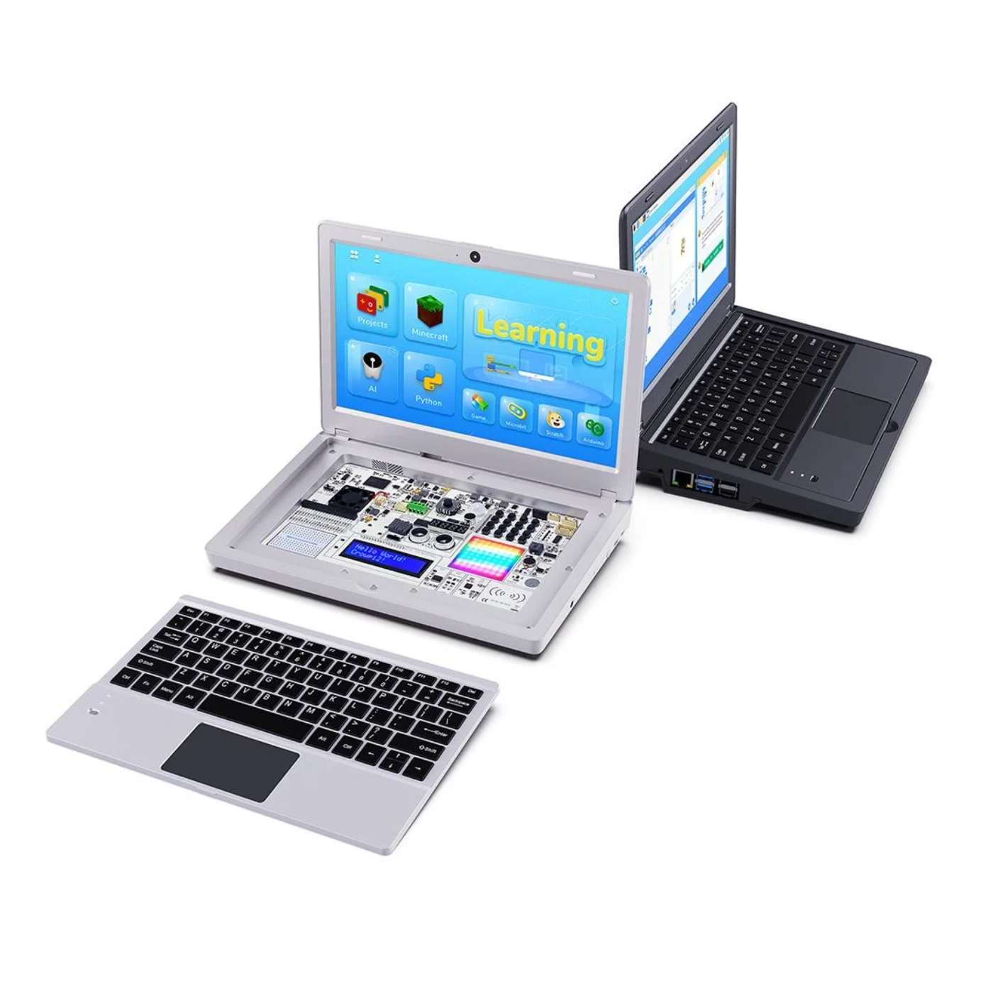 Elecrow - CrowPi2 - All-in-One Raspberry Pi STEM Laptop, FCC/CE Certified, Space Grey, English Keyboard, EU Plug, Basic Kit (No Raspberry Pi) - Image 4