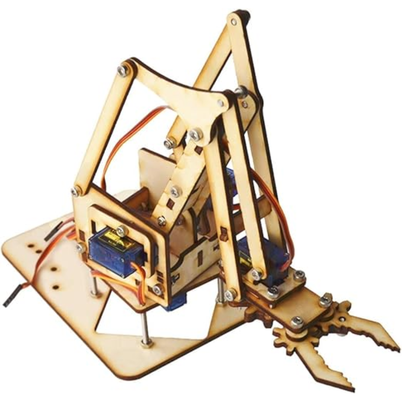 4DOF Wooden Robot Arm Kit – DIY Mechanical Manipulator with SG90 Servos - Image 3