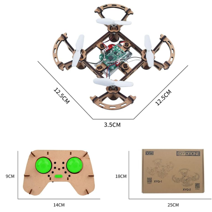 GKFESCC RC DIY Wooden Drone Kit for Kids for Ages 5-10+