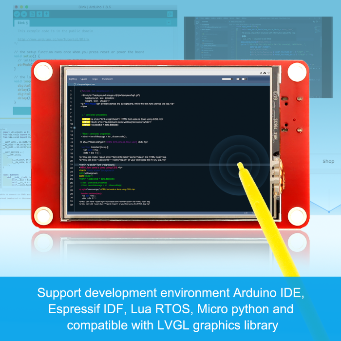 ELECROW 2.4inch ESP32 HMI 320x240 SPI TFT LCD Touch Screen compatible with Arduino/LVGL/PlatformIO/ Micropython