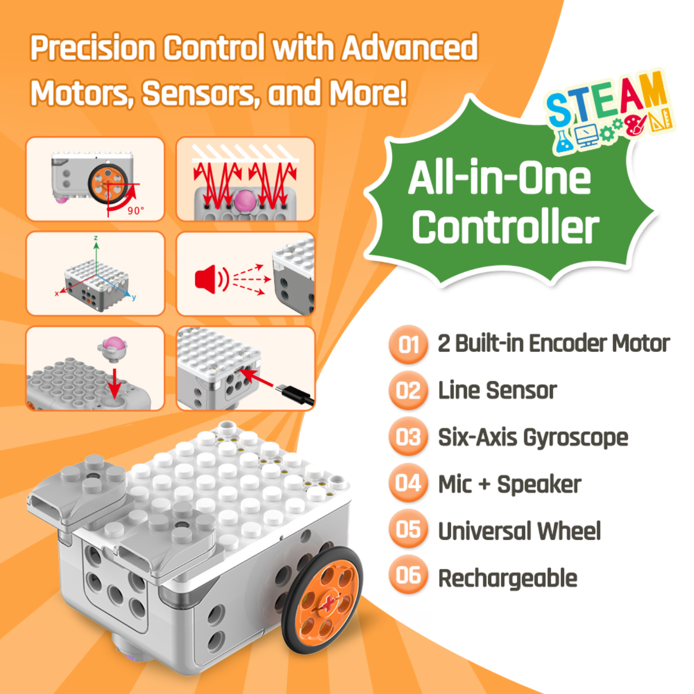 Makerzoid STEAM Super Bot Master Premium Educational Coding Robot Kit with Scratch 3.0 Block Coding - Image 5