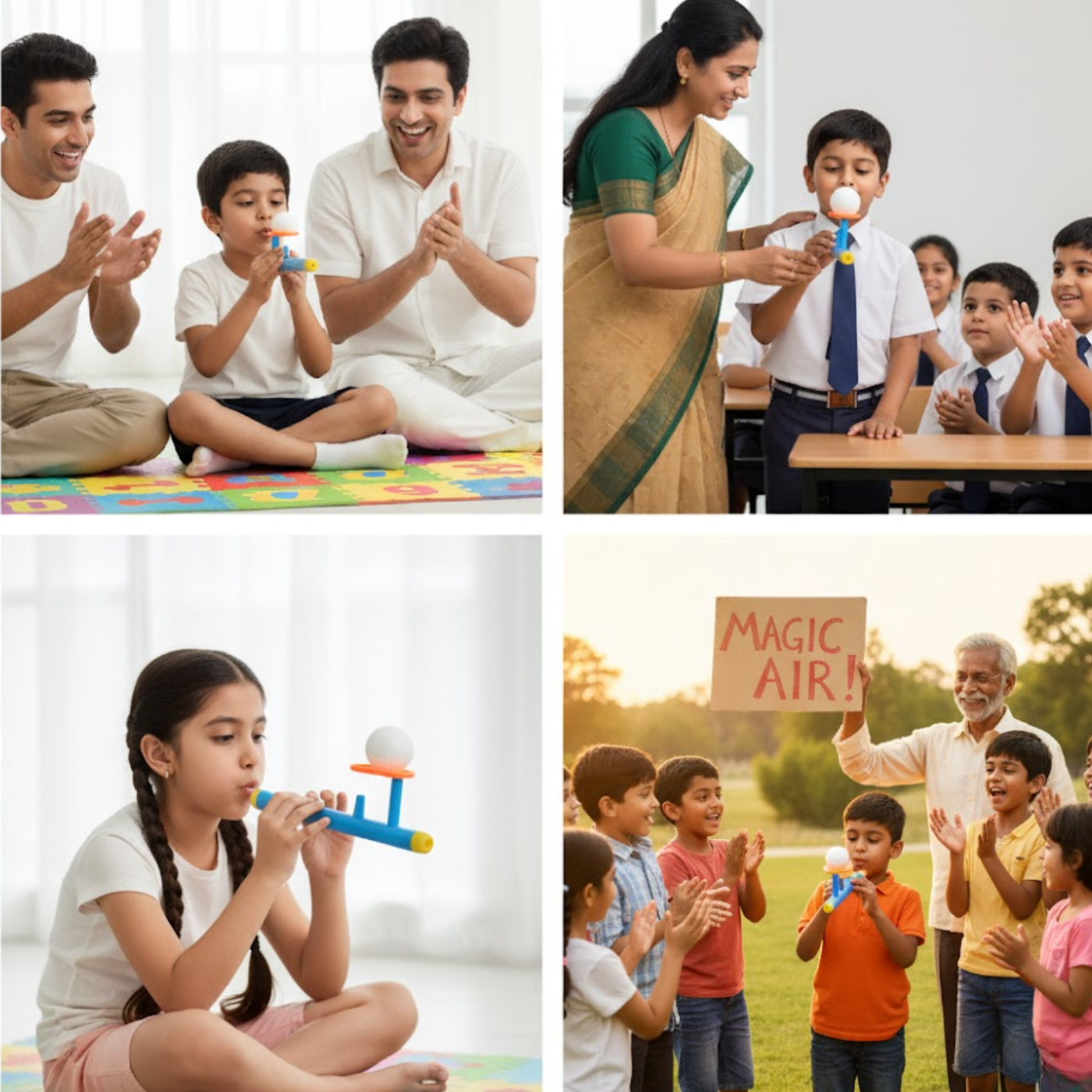 Pludo Air Magic STEM Kit – DIY Science Toy for Kids 3–5 | Mont-2 Bernoulli’s Law Learning Activity