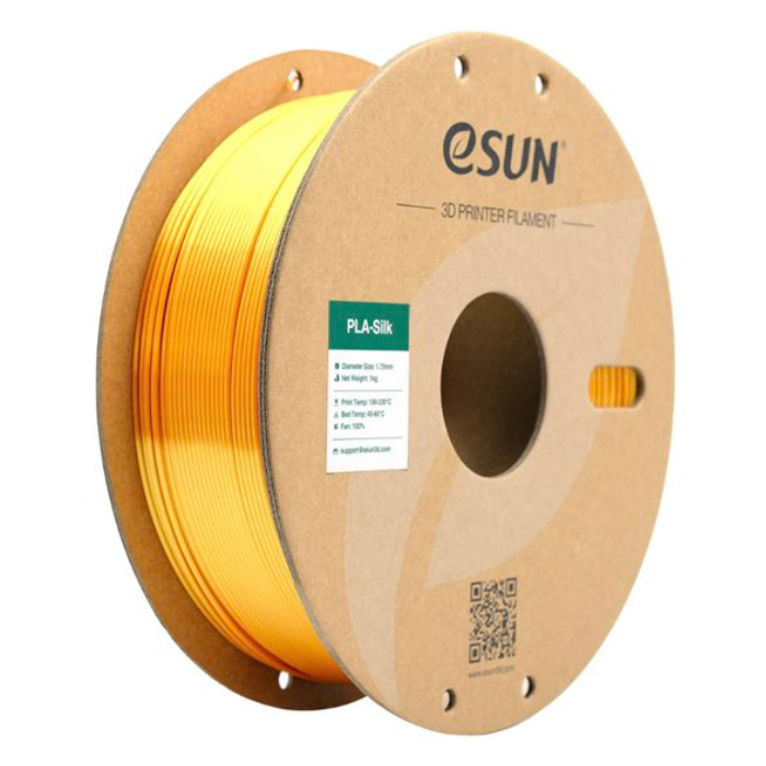 eSun PLA-Silk 1.75mm Filament 1kg/roll Yellow Color - Image 2