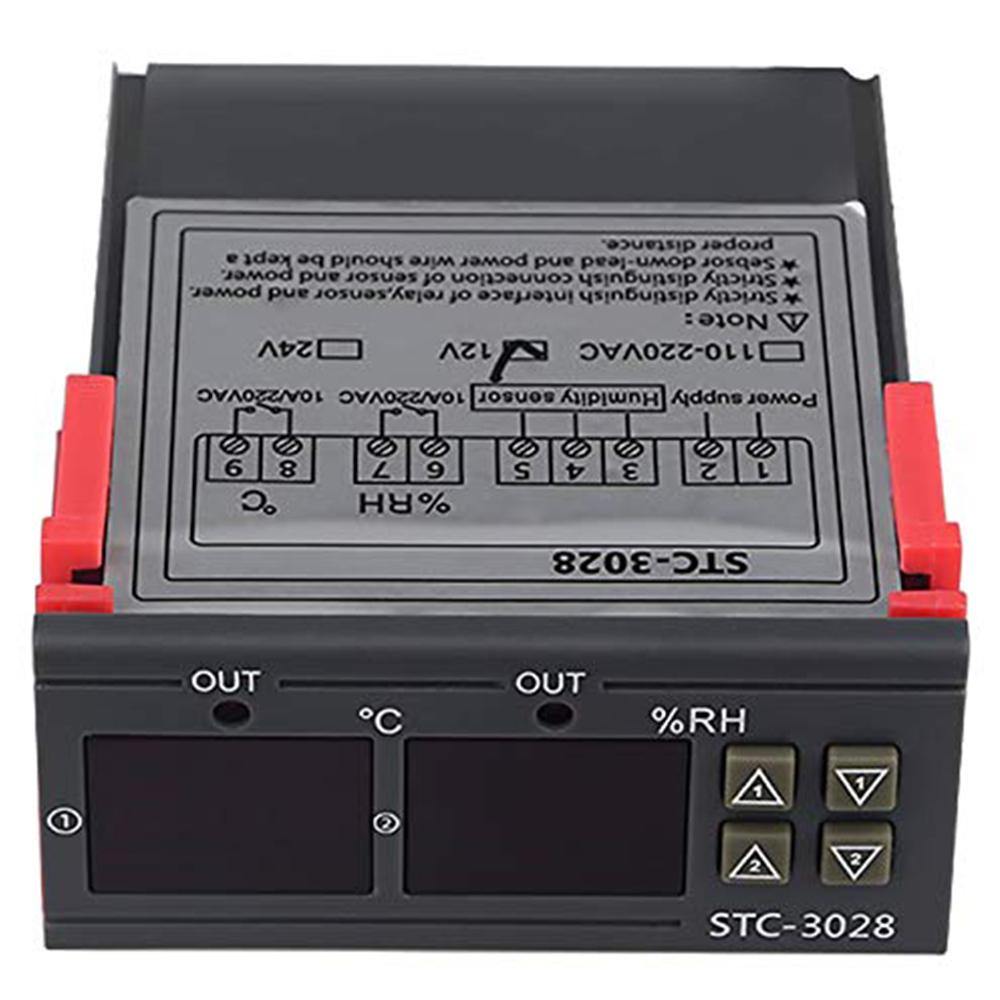 12V STC-3028 Dual Digital Thermostat Temperature Humidity Control