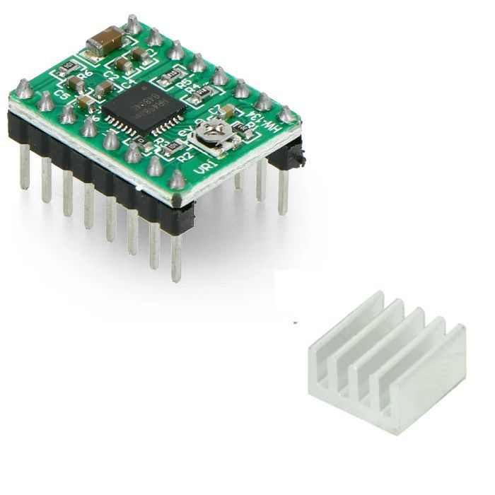 A4988 Stepper Motor Driver Module with Heat Sink For 3D Printer (Green)