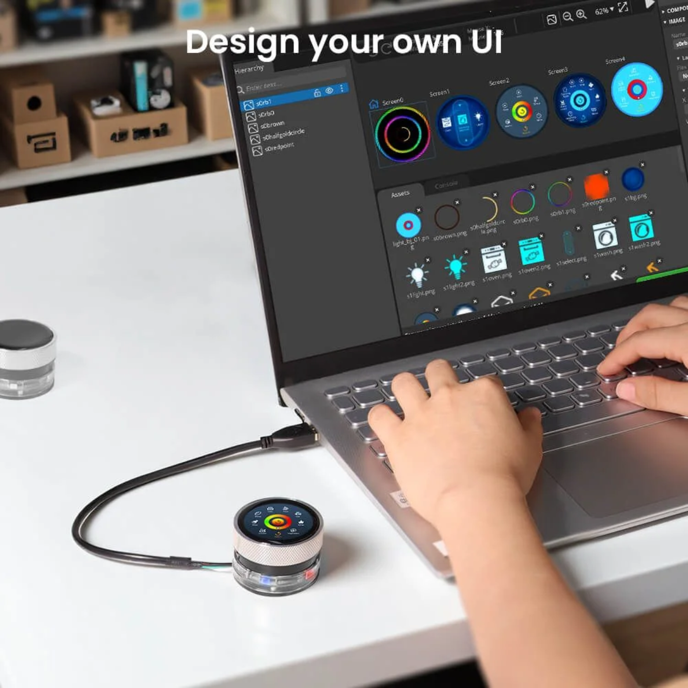 Elecrow CrowPanel 1.28 Inch ESP32 HMI Display with 240x240 IPS Round Touch Screen - Image 10