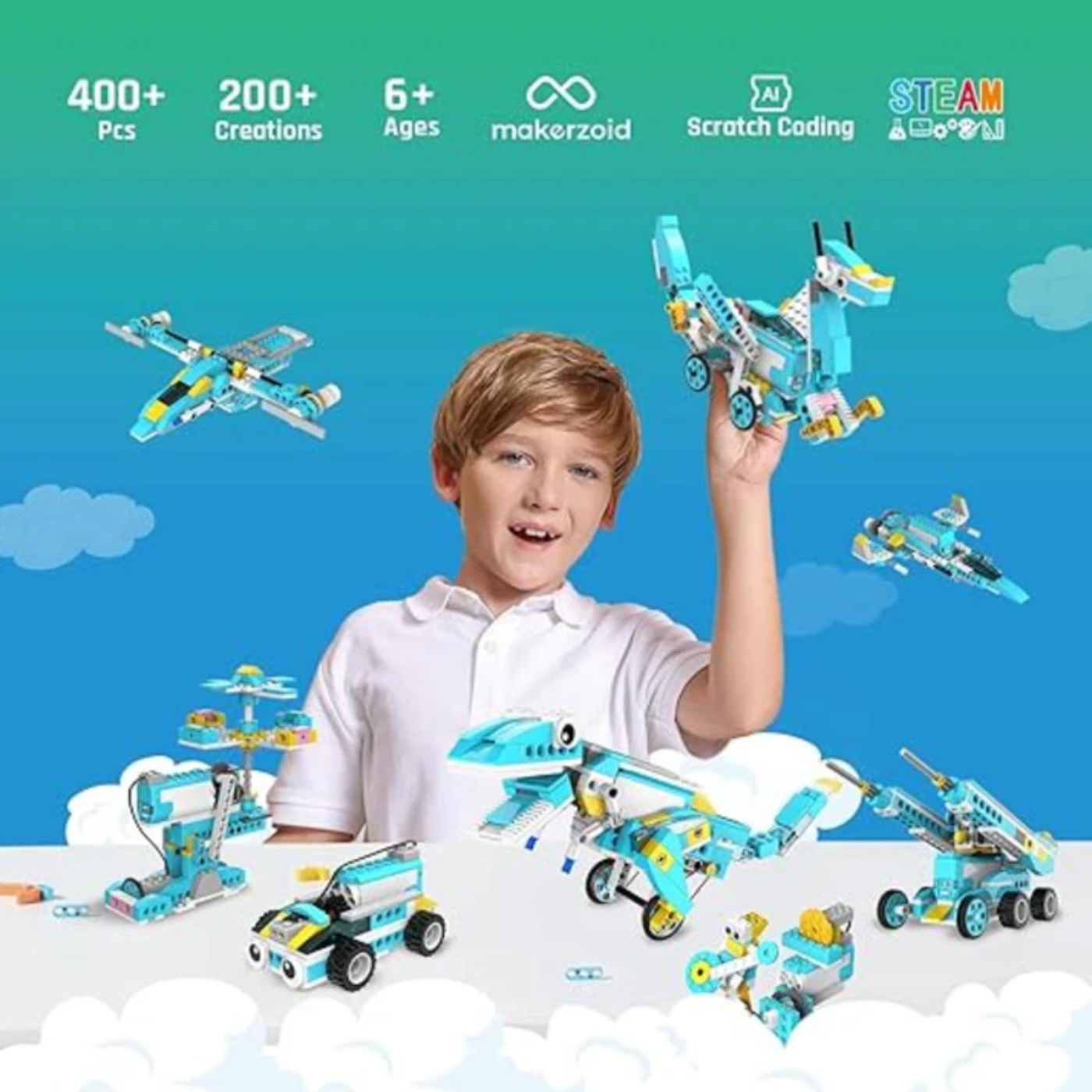 Makerzoid 200-in-1 RC Scratch Junior Coding Smart Robot Toy - Educational Robotics Kits for Kids - Image 4