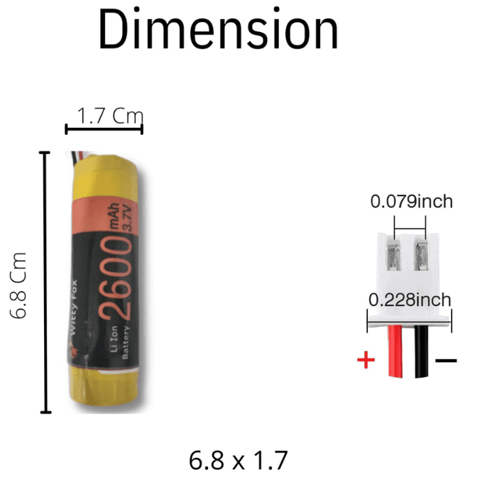 Witty Fox 3.7V 2600mAh Li-Ion Battery