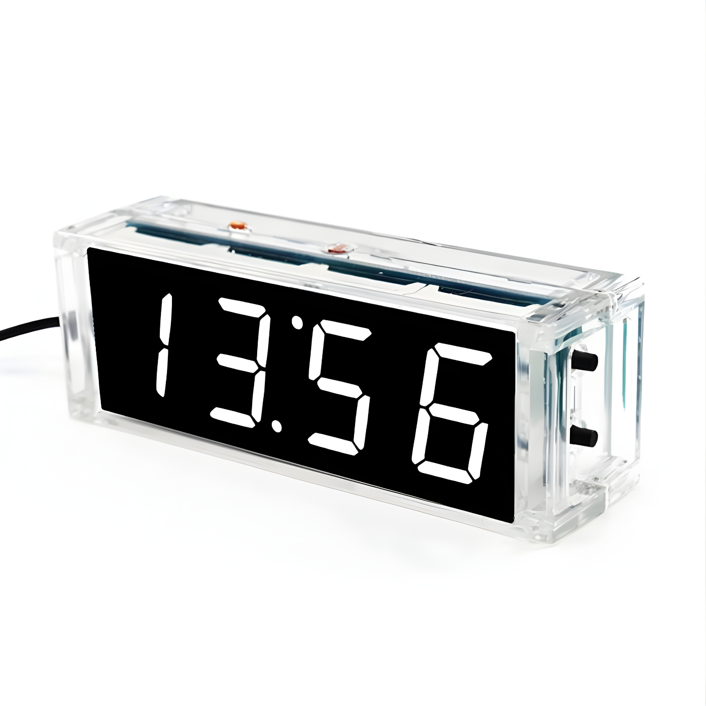 DIY 1-Inch LED Electronic Clock Kit (White) – Light-Control MCU Display Set with Enclosure - Image 2