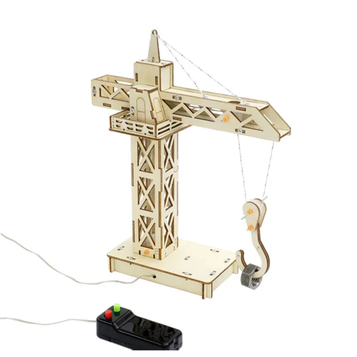 DIY Wooden Crane Tower Science Experimental Stem Kit for Kids - Image 5