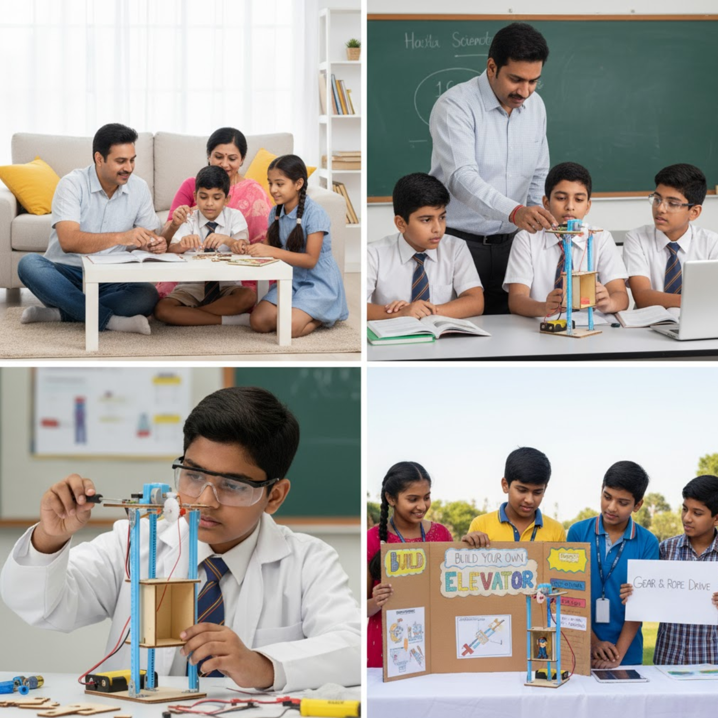 Pludo DIY Science Experiment Kit – Pulley Power Lift Model for Grades 6–8 (Ages 11–14) | Educational STEM Physics Kit