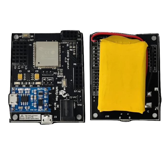 Witty Fox - ESP32 Storm Board with On-Board Li-ion Battery & Wireless Programming