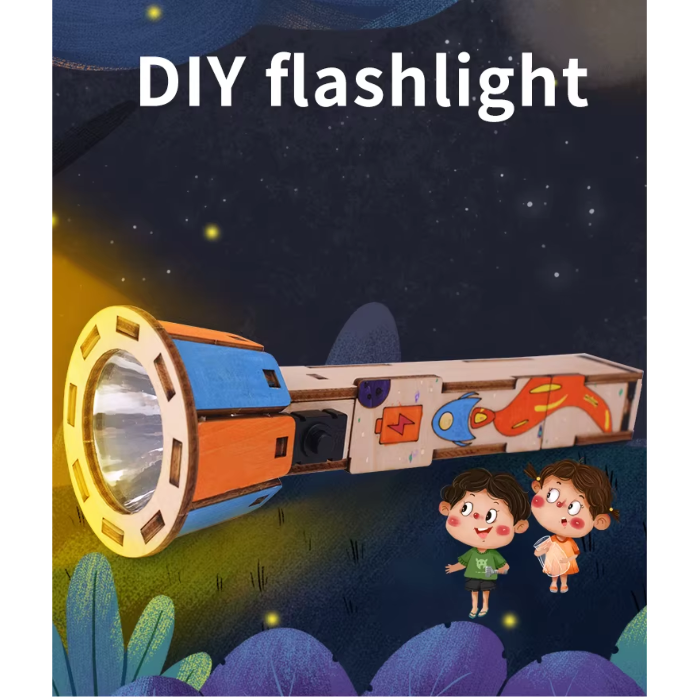 Pludo DIY Flashlight Educational Toy – Learn Simple Electric Circuits for Ages 8–11 | Grade 3 to 5