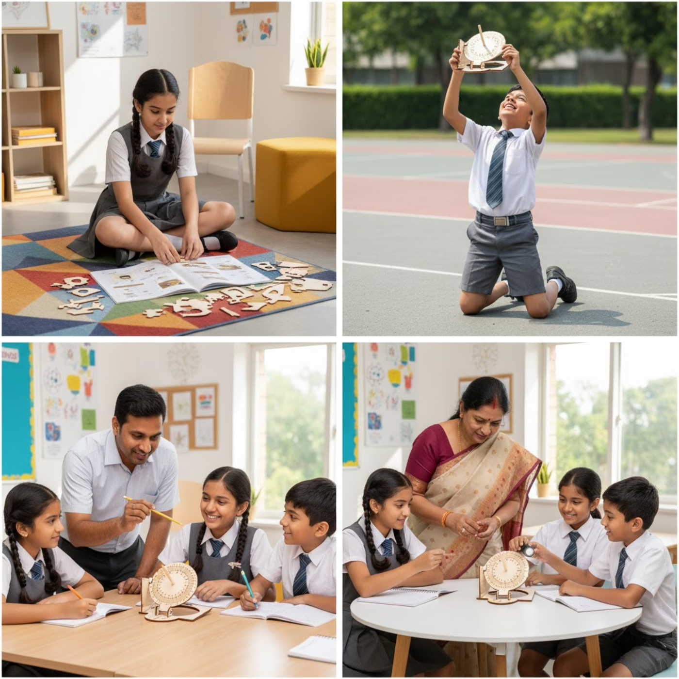 Pludo STEM Kit Sun Tracker – DIY Wooden Sundial Educational Toy for Kids 8–11 | Grade 3–5 Solar Time Science Learning Kit