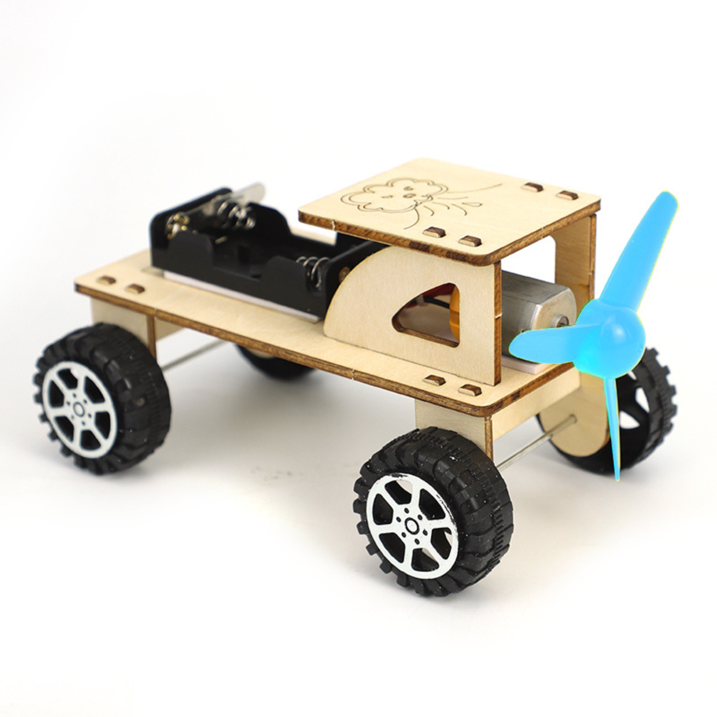 Pludo STEM Kit Breeze Car – Air Pressure Science Kit for Kids 3–8 | Grade Preschool–2 Motion & Force Model