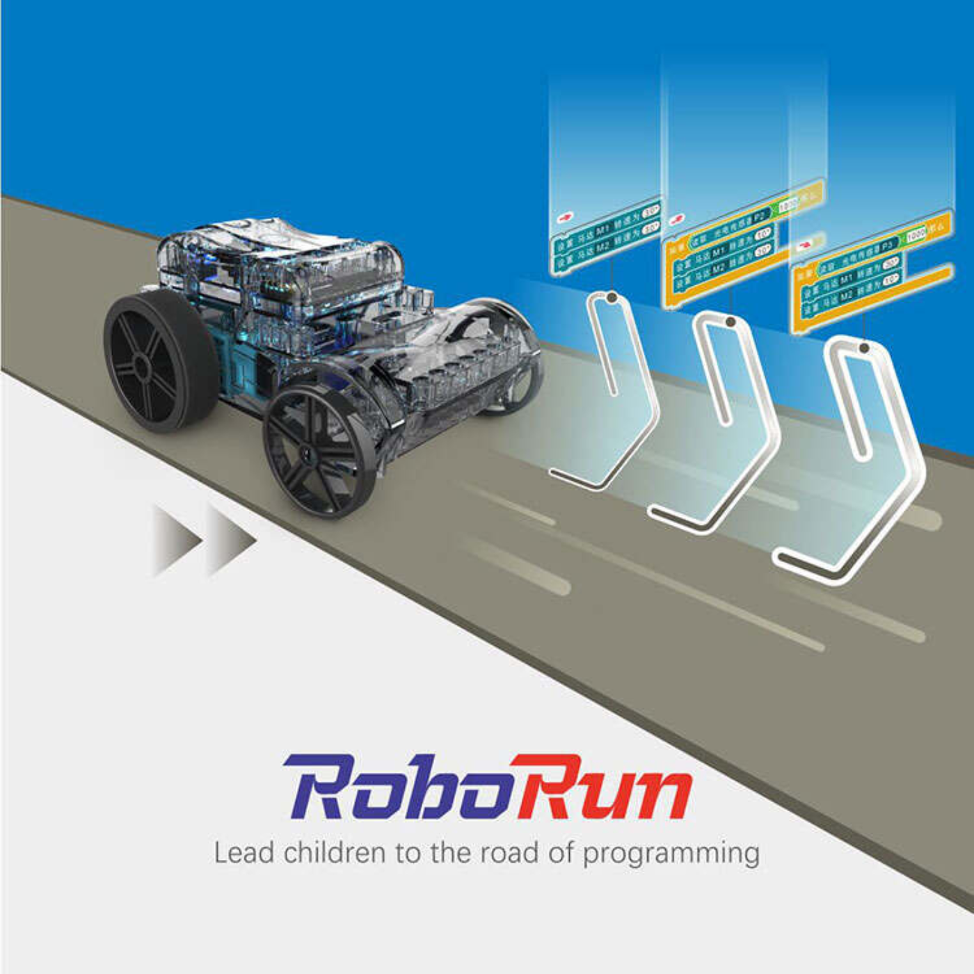 RoboRun JMC-NY-1799 Programmable 4 Wheeled RC Robot Car Kit for Children