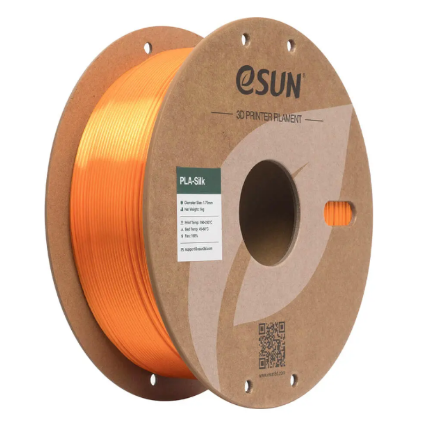 eSun 1.75mm PLA-Silk Filament 1kg Paper Roll Orange