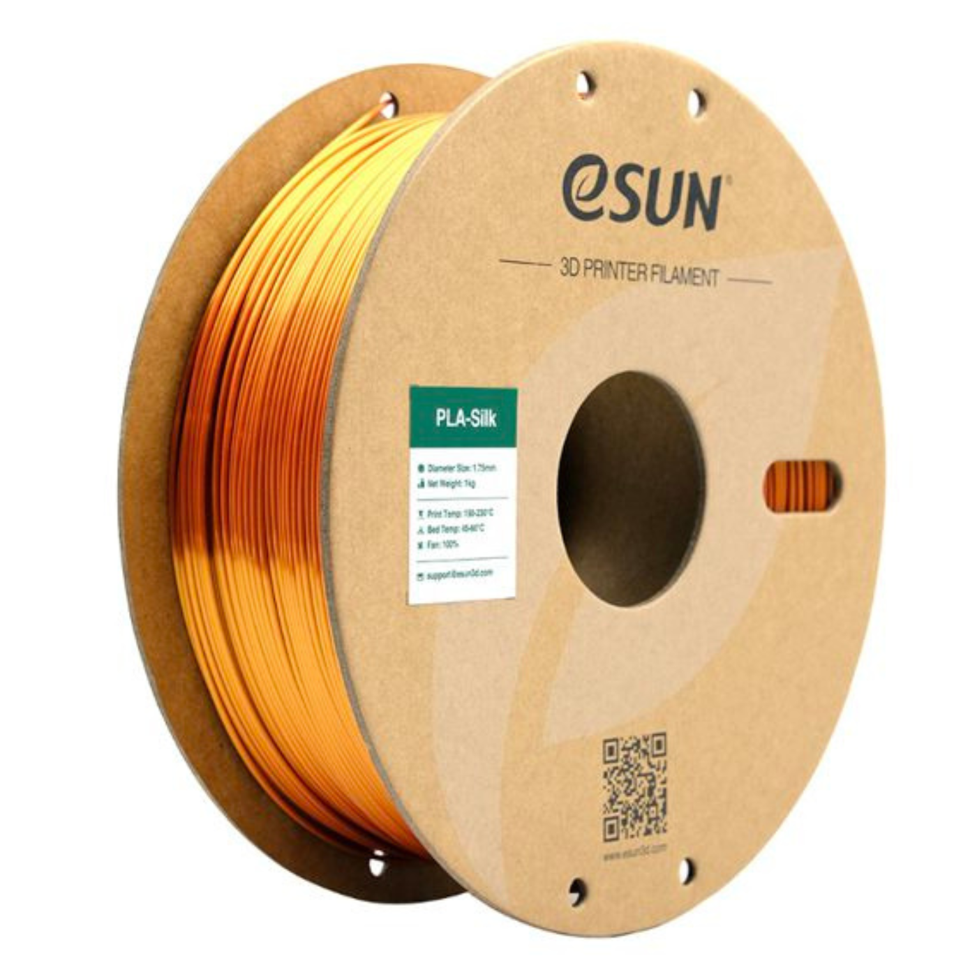 eSun PLA-Silk 1.75mm Filament 1kg Paper Roll Copper Color - Image 4