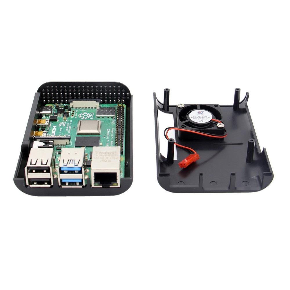 Raspberry Pi 4 ABS Black Case with Fan - Image 5